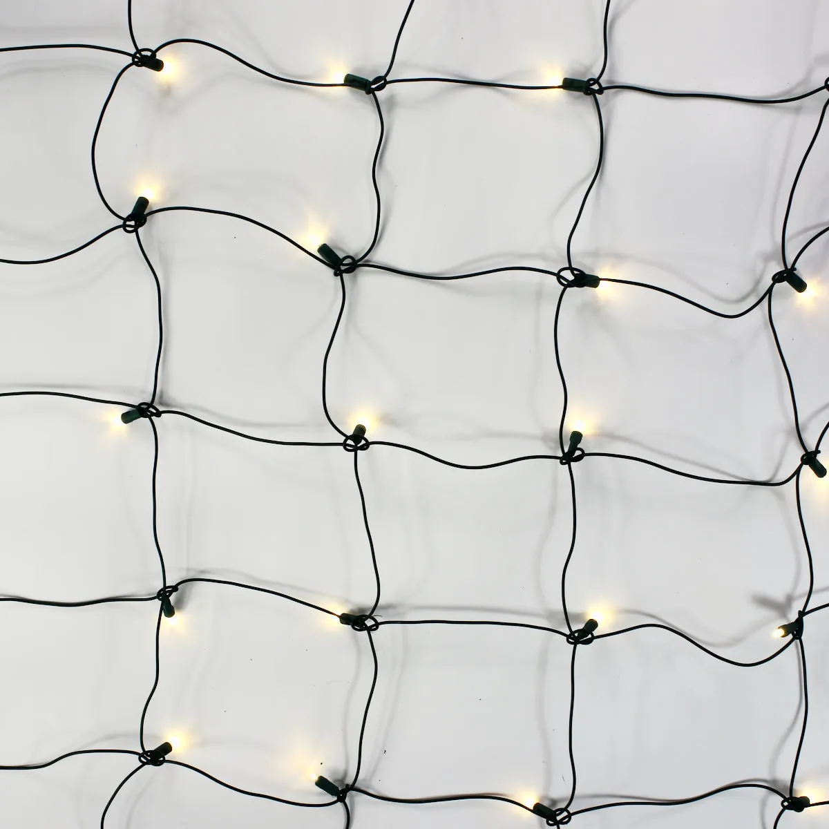 100-light Warm White 5mm LED Net Lights, Green Wire