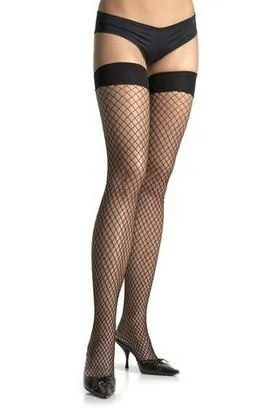 2255L-SIS      Stay Up Late Lycra Sissies Bondage Accessory Industrial Net Fishnet Thigh High Forced Feminization Fantasy Femdom Stockings