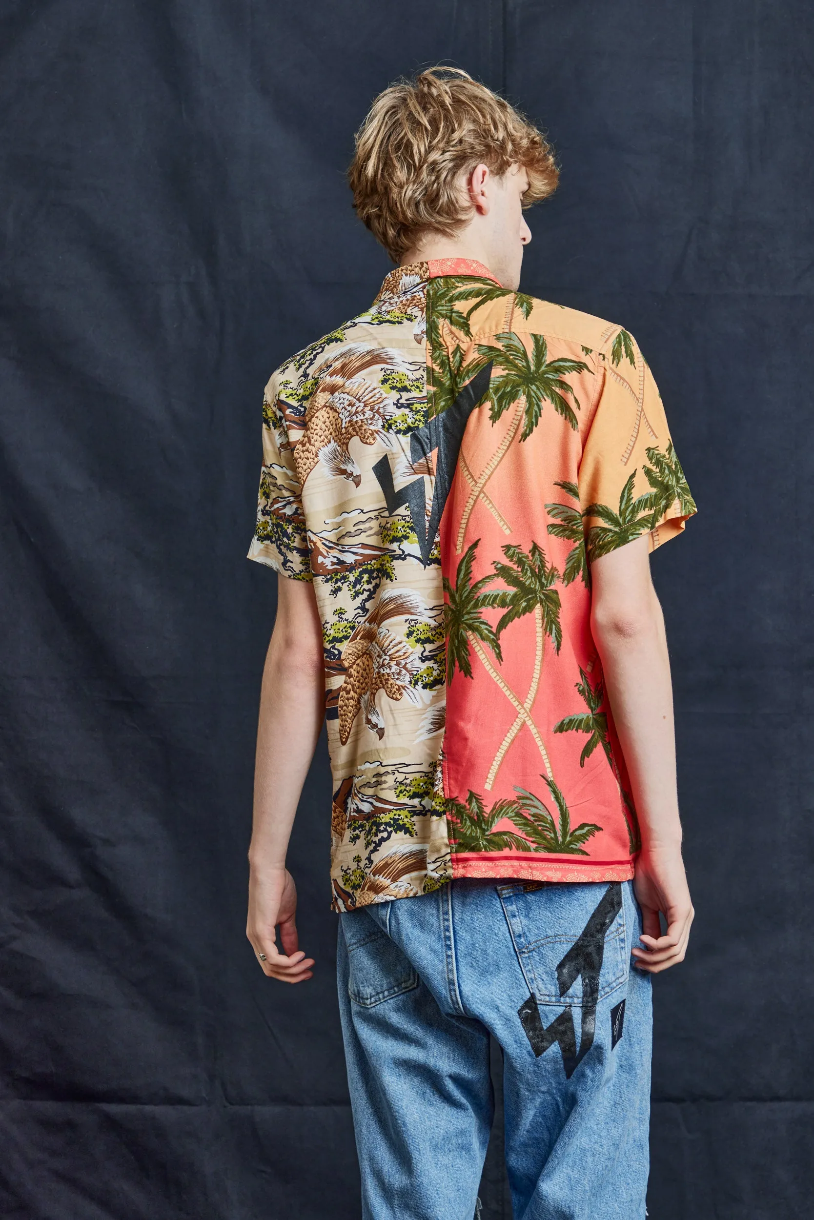 50/50 Hawaiian Shirt - Camo Palms