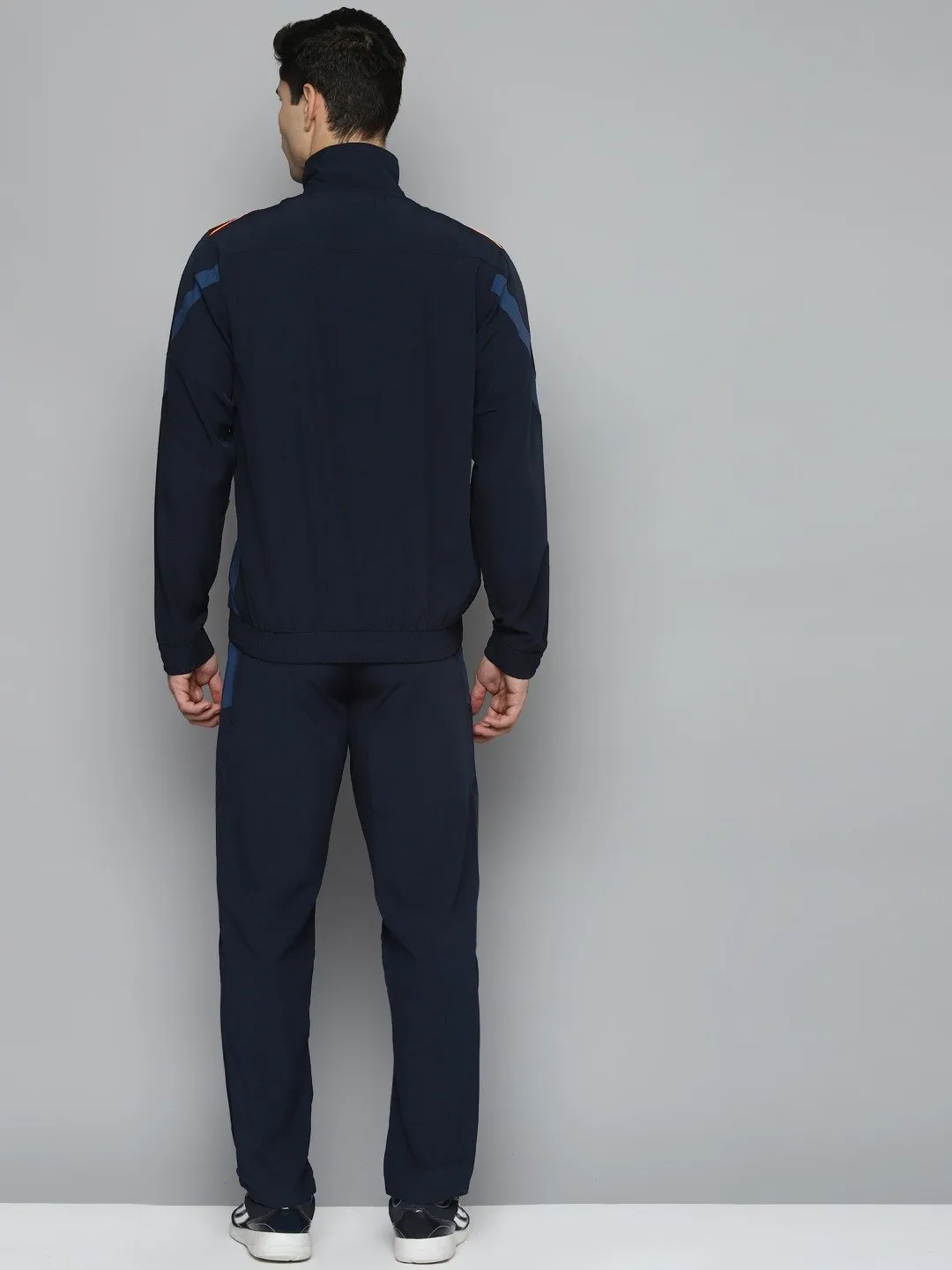 Alcis Men Colorblocked Navy Blue Track Suit