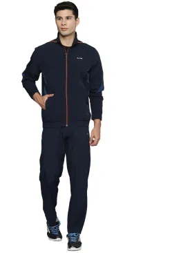 Alcis Men Colorblocked Navy Blue Track Suit