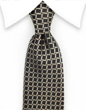 Black and Taupe Grid Tie