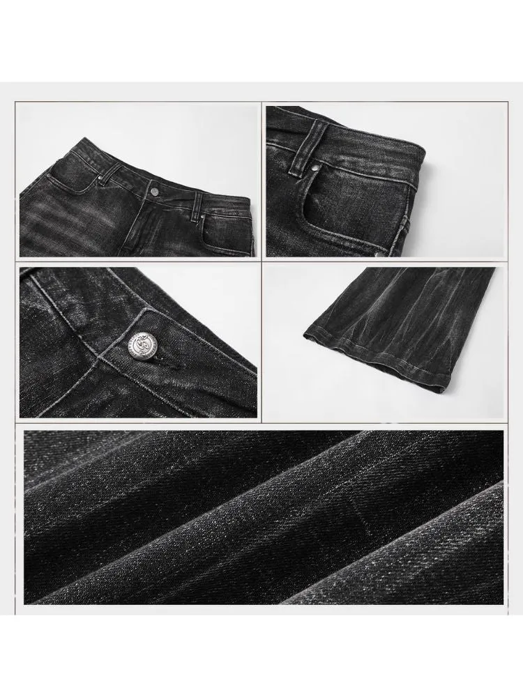 Black Vintage Washed Jeans【s0000007193】