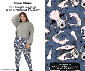 Bone Blues Full Length Leggings w/ Pockets by ML&M