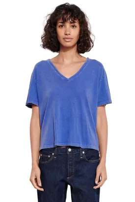 Boxy V Neck Tee Mineral Klein