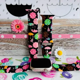 Chic Umbrella Mosaic Print Silicone Band For Apple Watch