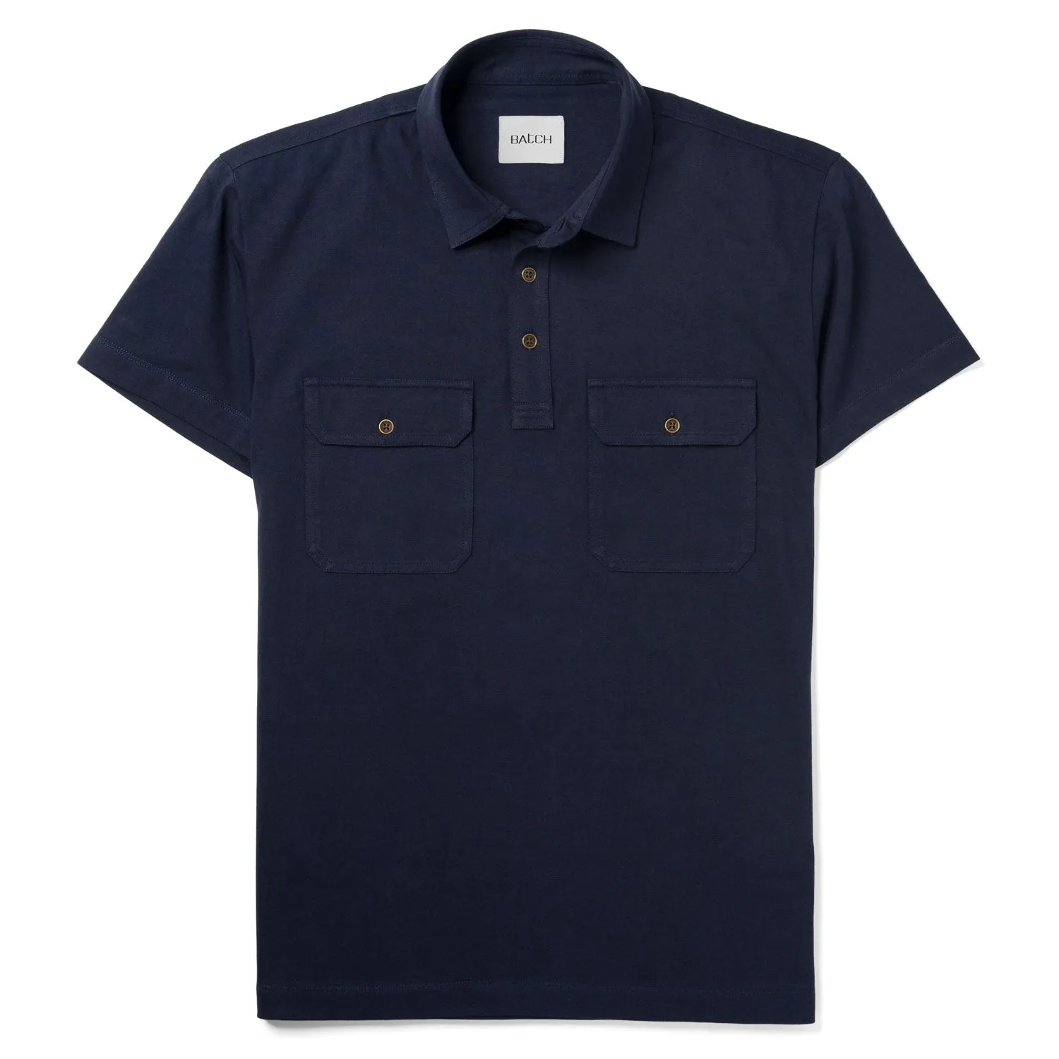 Constructor Short Sleeve Polo Shirt –  Navy Cotton Jersey