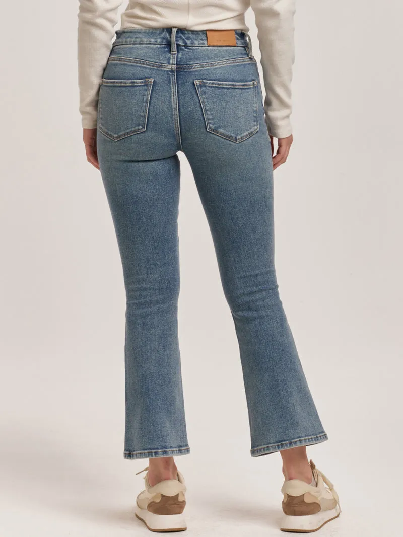 Dear John Jeanne High Rise Clean Hem Cropped Denim - Antique Wash