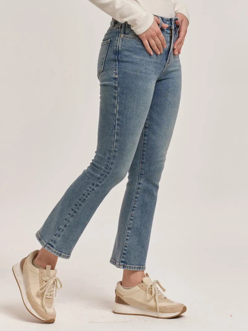 Dear John Jeanne High Rise Clean Hem Cropped Denim - Antique Wash