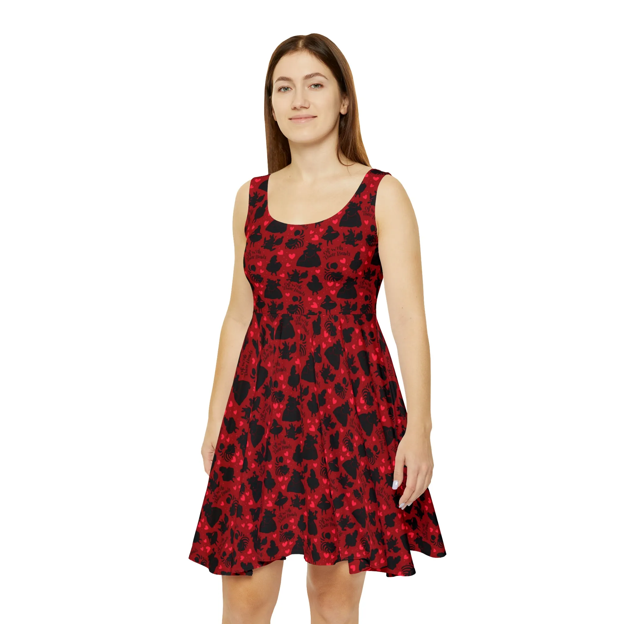 Disney Alice In Wonderland Queen Of Hearts Off With Their Heads Women's Skater Dress