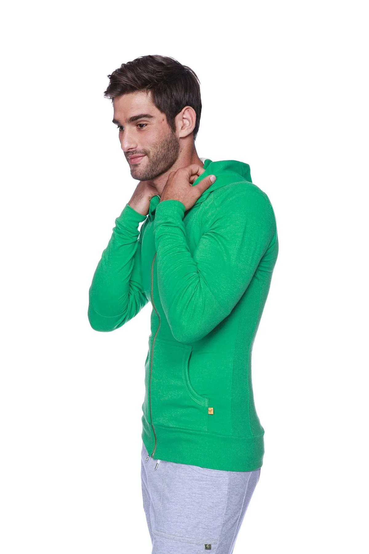 Edge Form-fit Crossover Yoga Track Performance Hoodie (Bamboo Green)