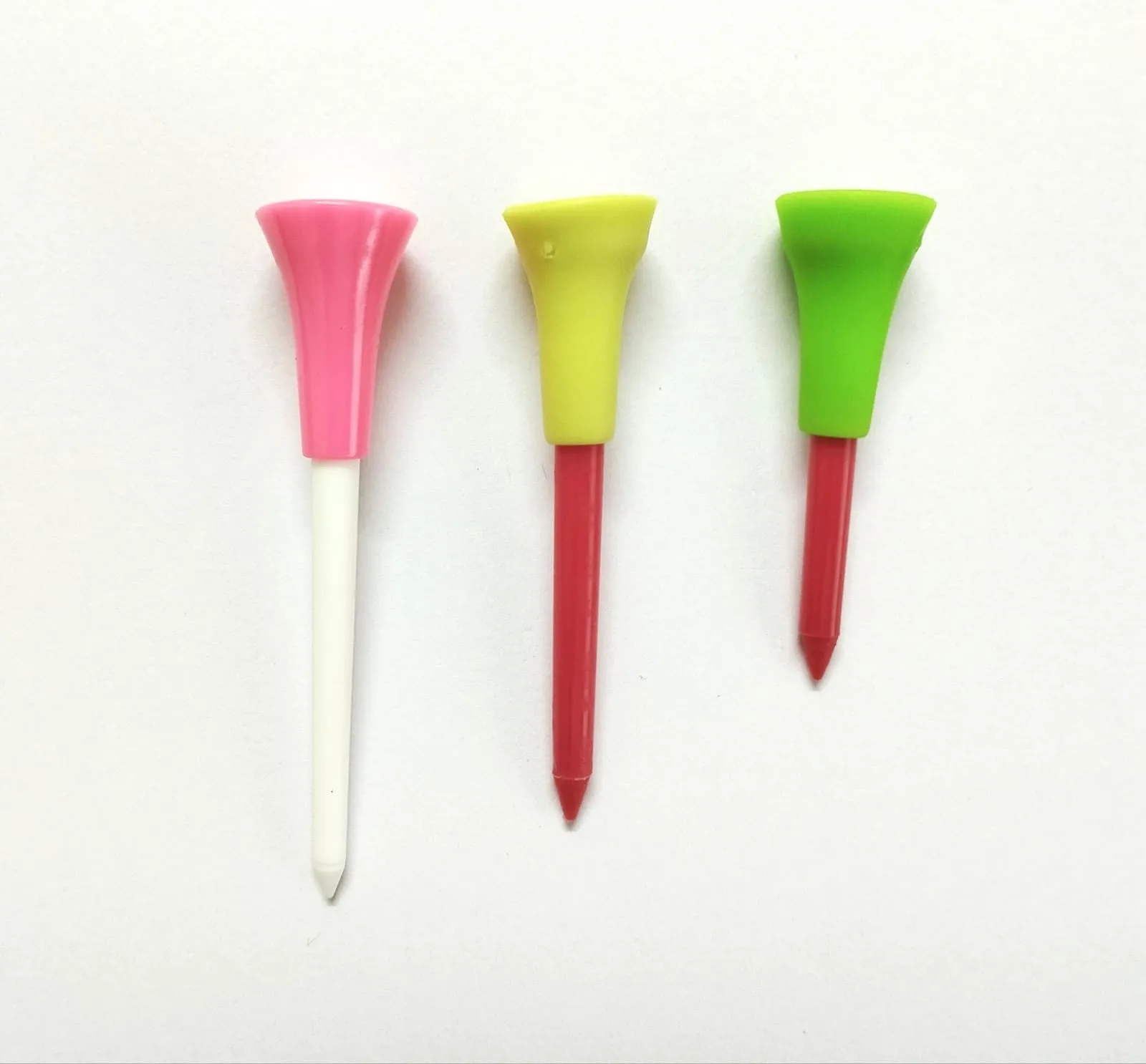 GolfBasic Rubber Cushion Golf Tees - 3 sizes