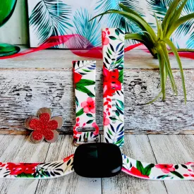 Hawaiian Floral Print Silicone Band For Fitbit Versa 3/4/Sense