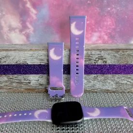 Lavender Sky Print Silicone Band For Fitbit Versa 3/4/Sense