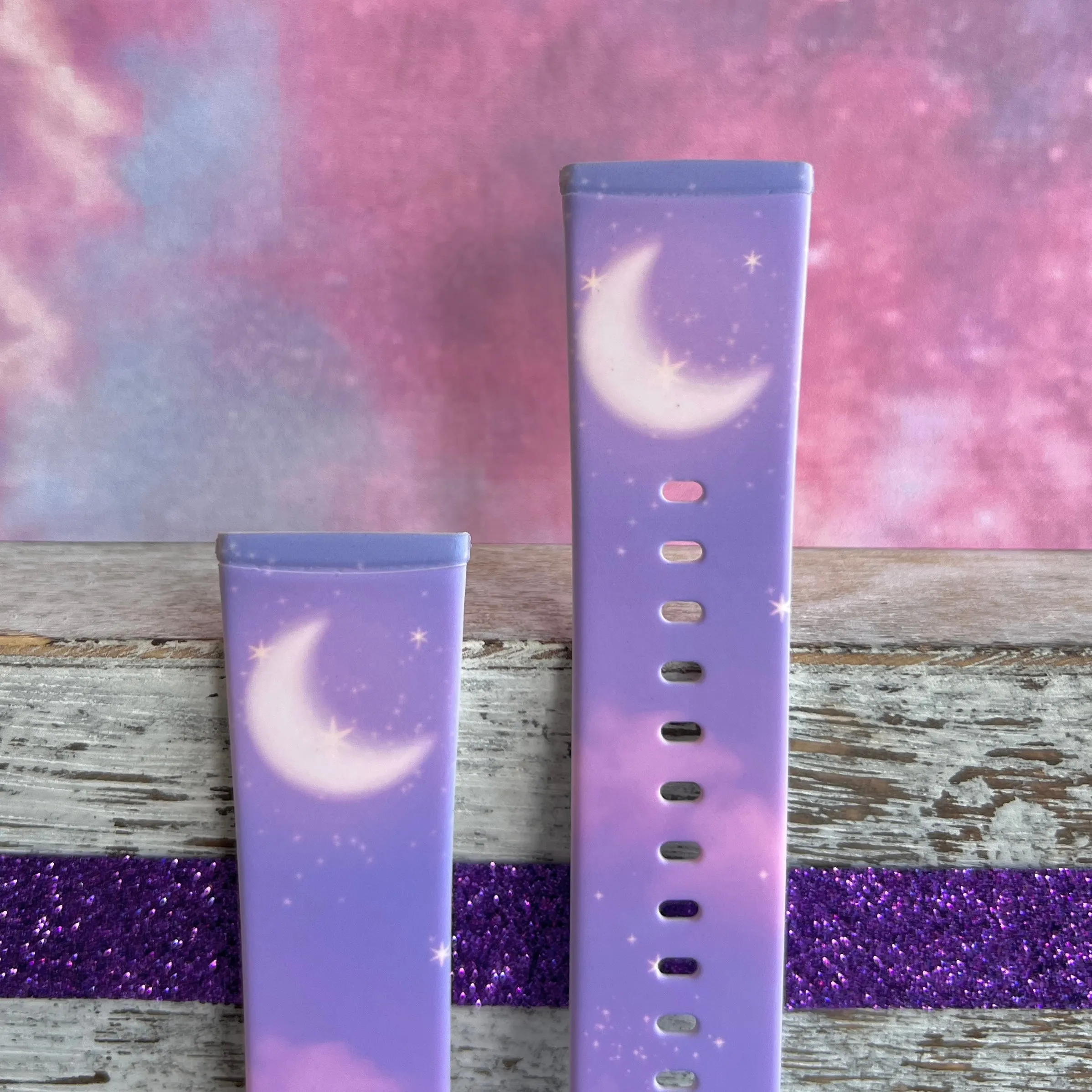 Lavender Sky Print Silicone Band For Fitbit Versa 3/4/Sense