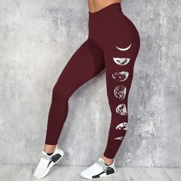 Letter Pattern Print High Waist Sporty Pants