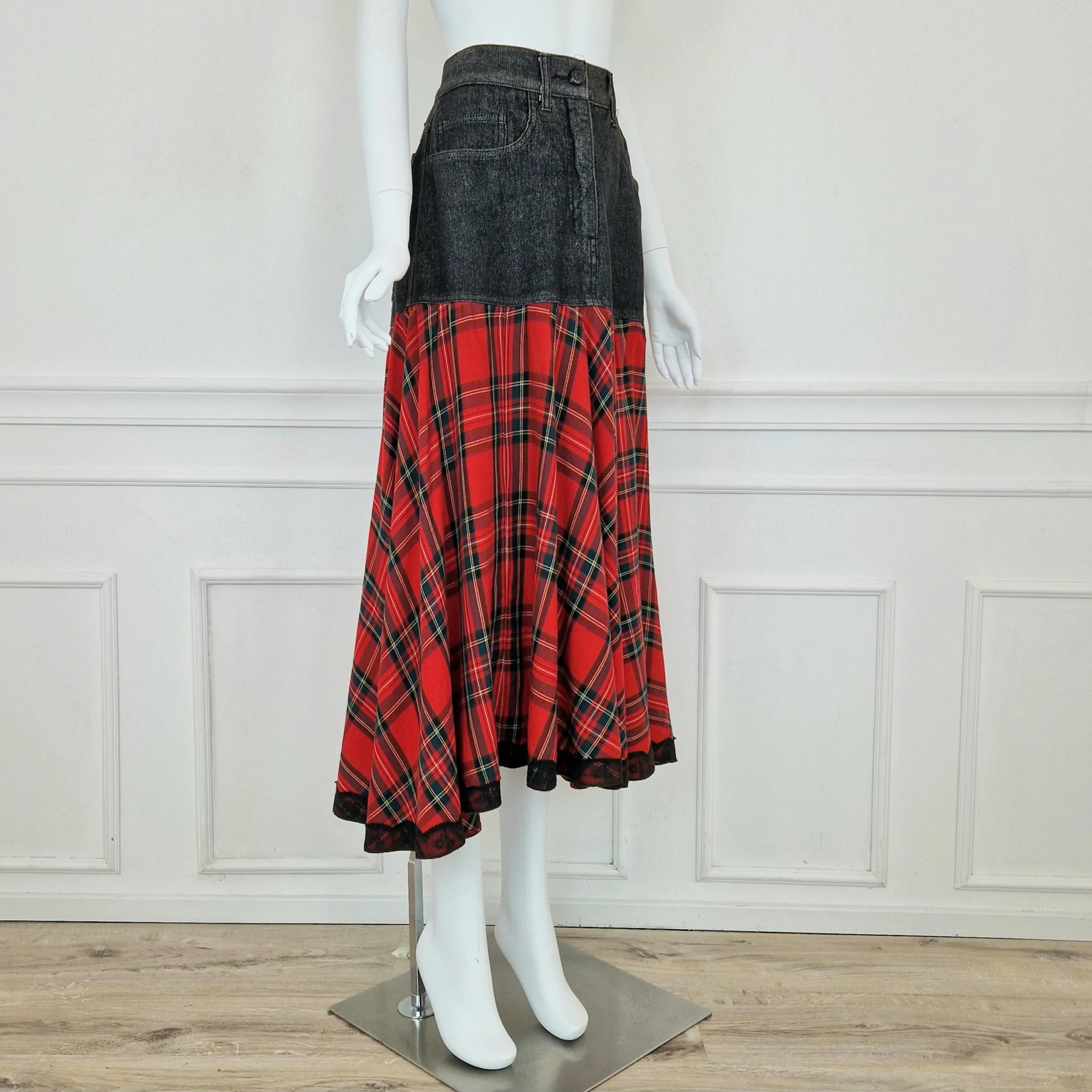 Maxi gonna Moschino denim&tartan