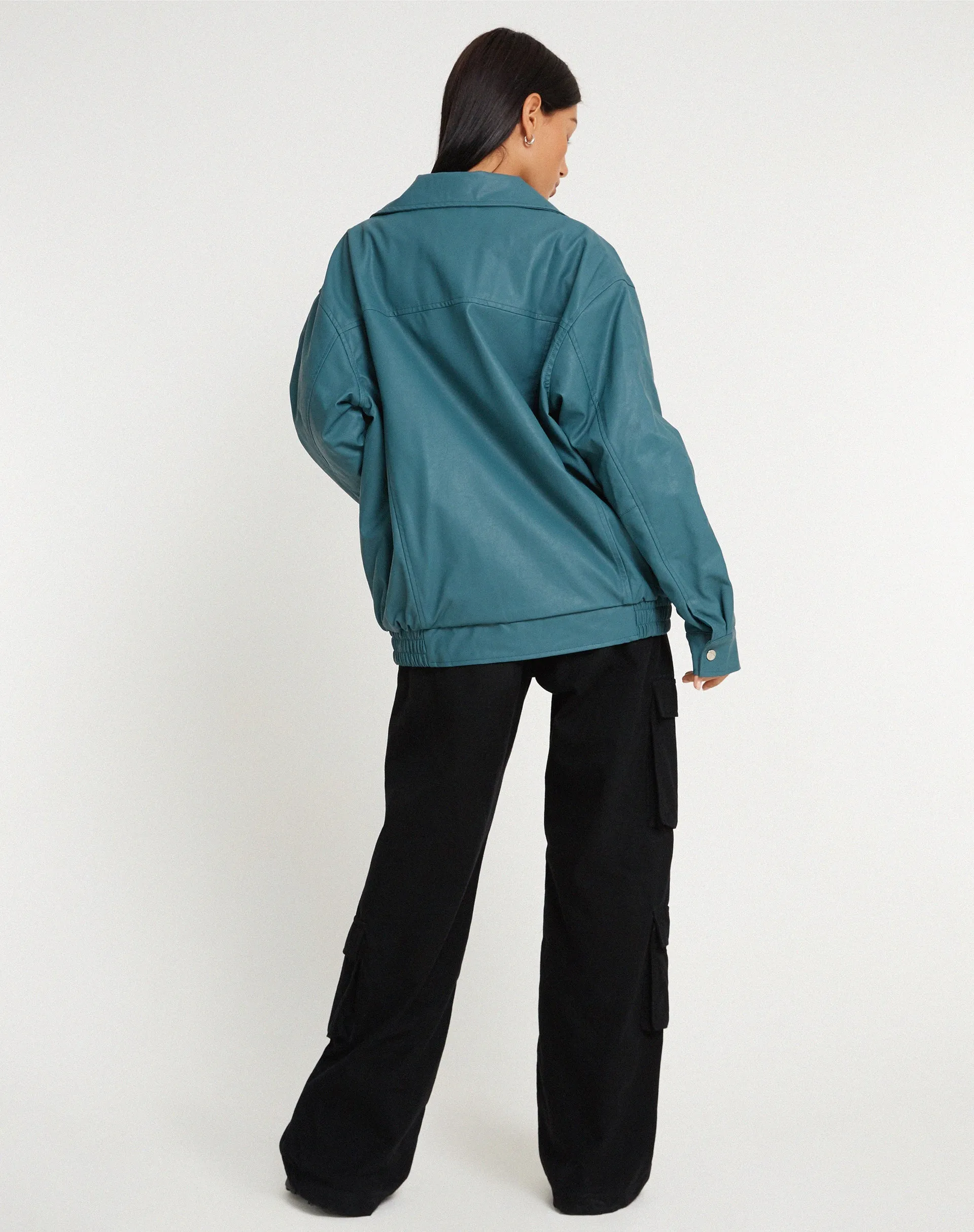 MOTEL X JACQUIE Cavita Jacket in PU Grey Blue