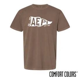 New! AEPi Comfort Colors Brown Pennant Short Sleeve Tee