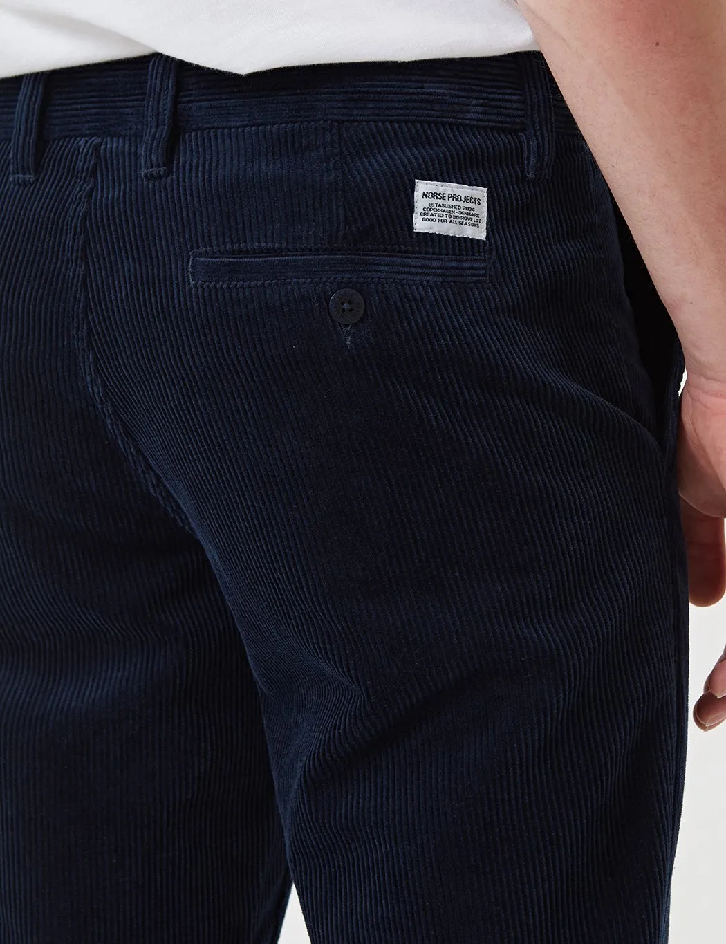 Norse Projects Aros Corduroy Trousers - Navy Blue