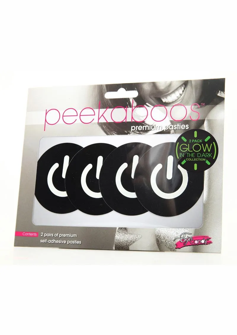 Peekaboo Glow In The Dark Power Button Pasties