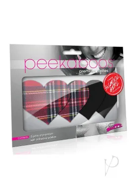 Peekaboo Schoolgirl Hearts Red