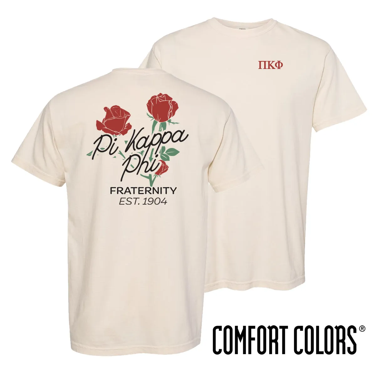 Pi Kapp Comfort Colors Rosebud Ivory Short Sleeve Tee