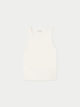 RIB TEXTURED VEST - OFF WHITE