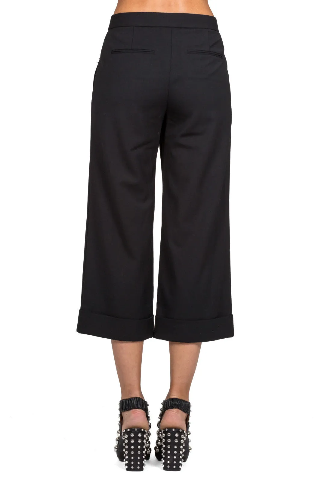 Ring Detailed Cropped Trousers