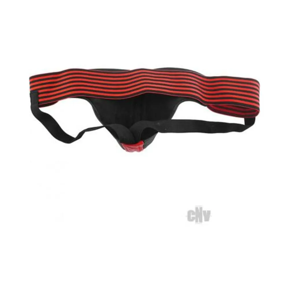 Rouge Jock With Stripes Medium Red Black