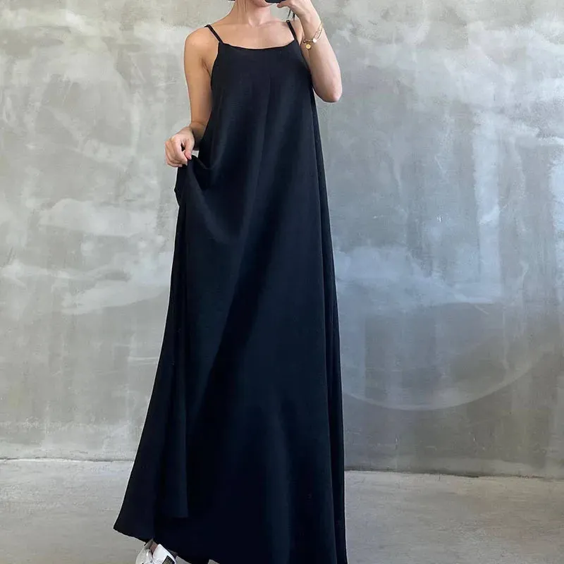 Sexy Big Hem Cotton Linen Party Dress 2024 Elegant Women Dress