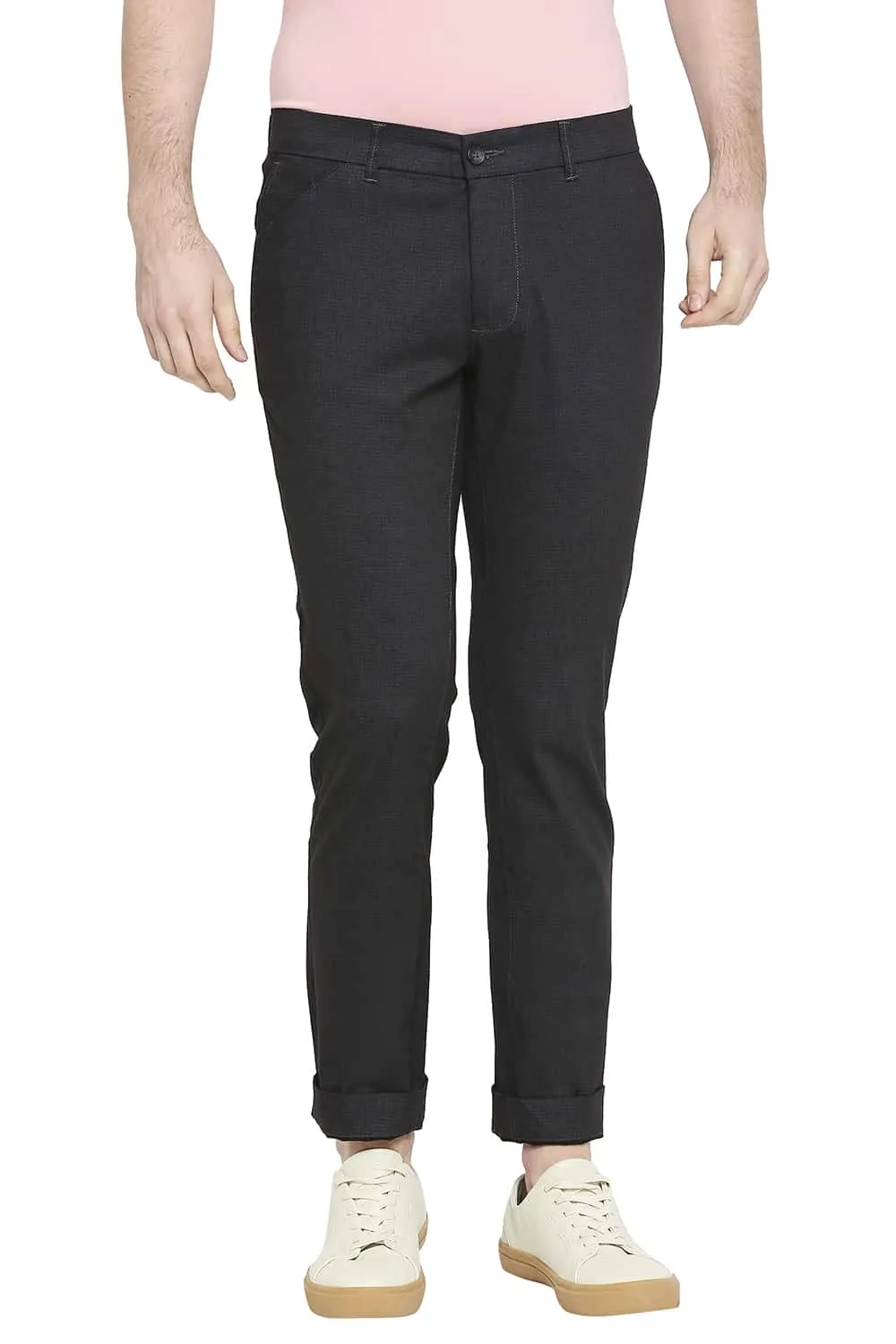 Tapered Fit Satin Stretch Trousers